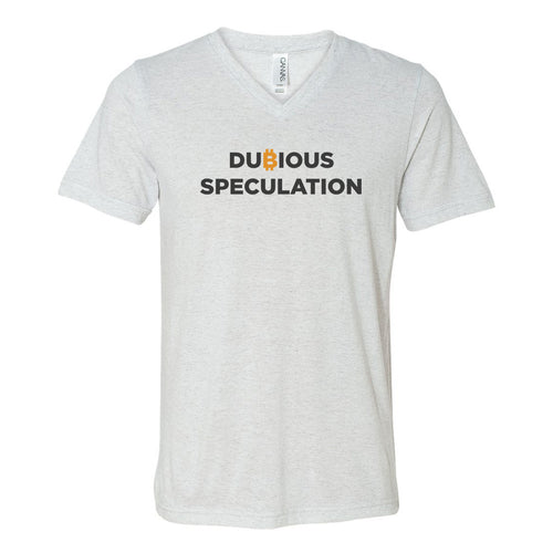 Dubious Speculation (Unisex White V-Neck)